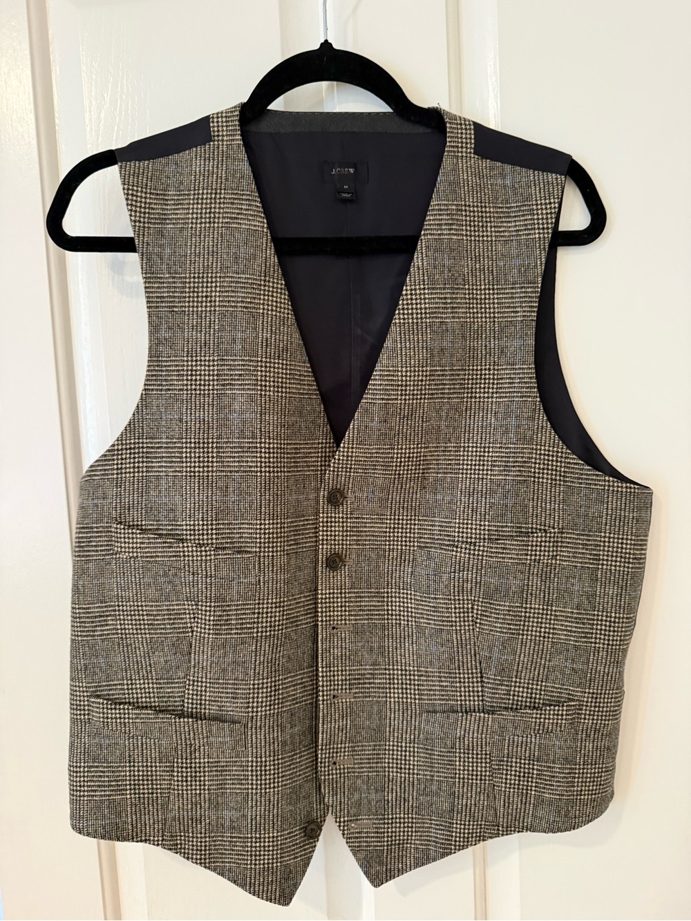 Classic Glen Plaid Waistcoat Vest in Black and Gray